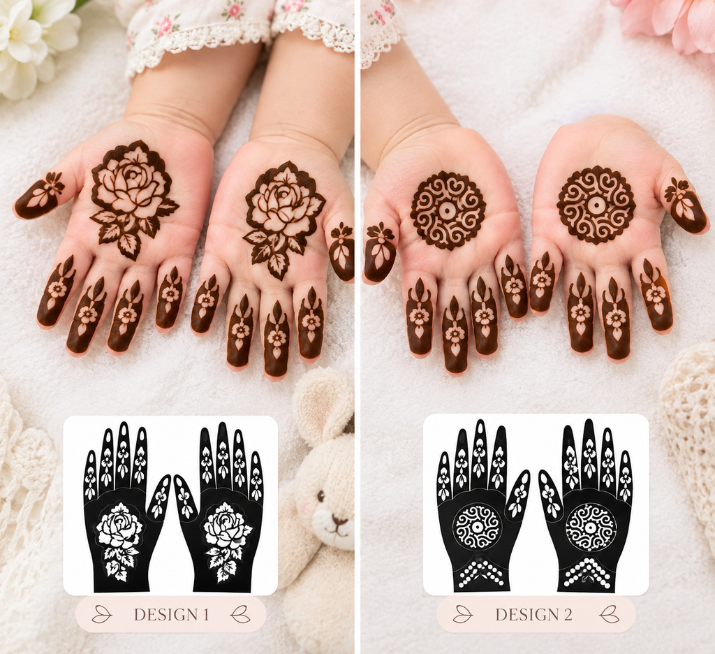 Beautiful Mehndi for baby Hands (4 hands)