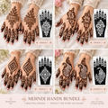 Elegant Floral Mehndi Stencil Set Bundle( 8 HANDS )