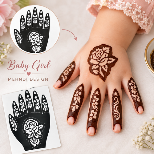 Beautiful Mehndi for baby Hands (4 hands)