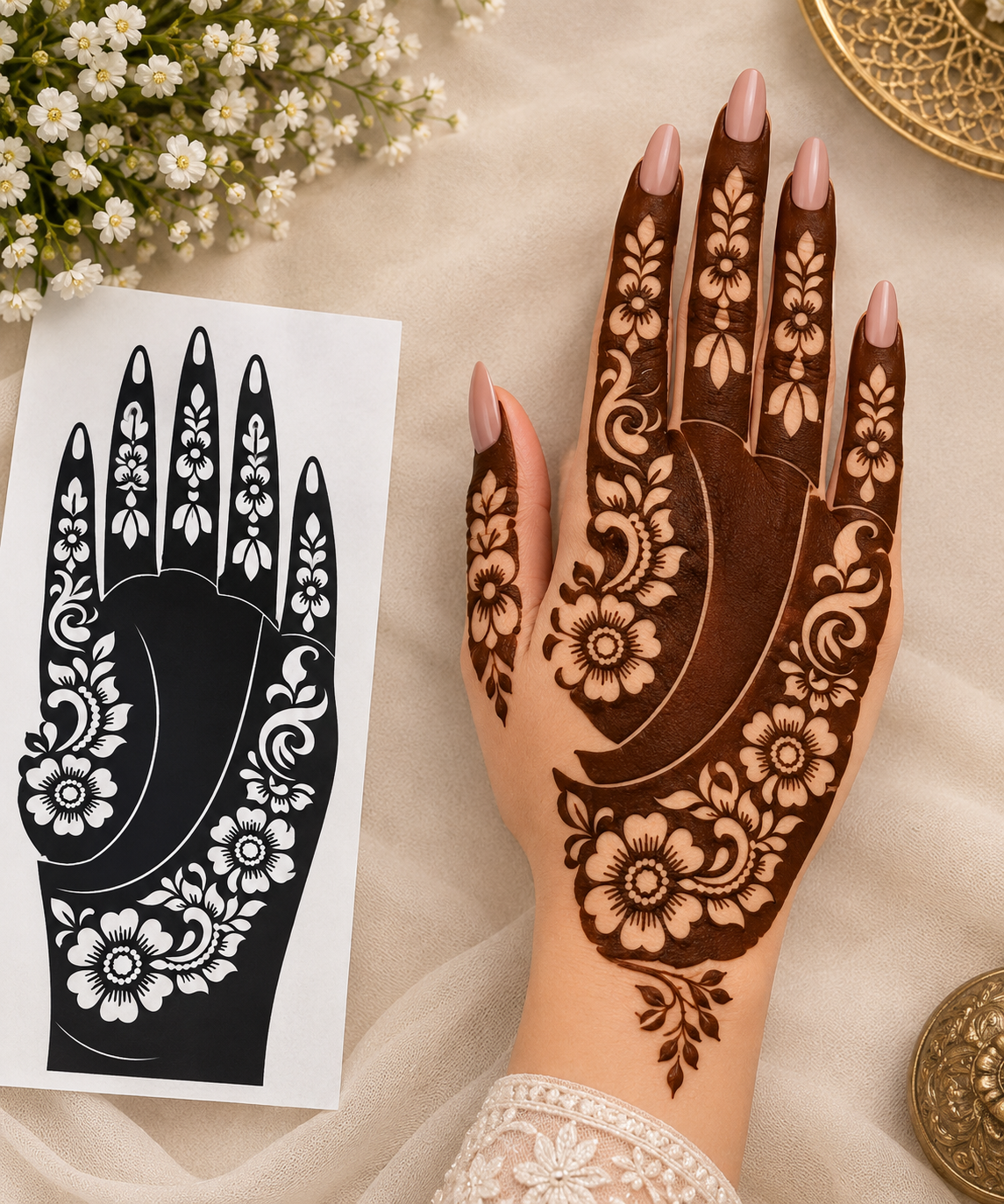 Elegant Floral Mendhi sticker